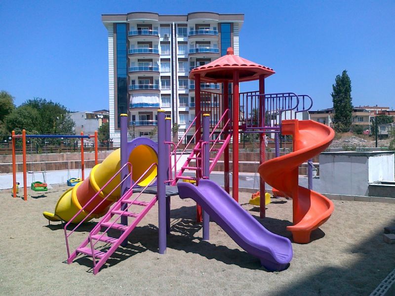 OG-111 OYUN GRUBU(T�P KAYDIRAKLI)BUCA-Metal Polietilen Oyun Gruplar�-